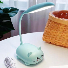 Lampe de bureau LED Mini chat bleu, pliable et portable, rechargeable par USB,pour la chambre