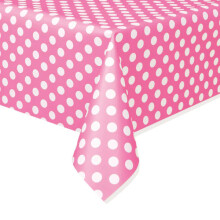 Hot Pink Dots Plastic Party Table Cover (137x274 cm)