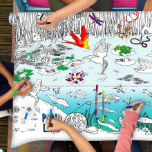 Eat Sleep Doodle's Pond Life Colour in Tablecloth