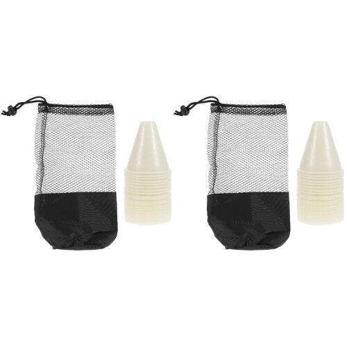 2Ensembles Cônes De Roller Blancs Avec Base Plate Anti-Renverse