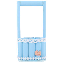 Blue Wooden Decorative Flower Basket for Dried Flower Arrangement