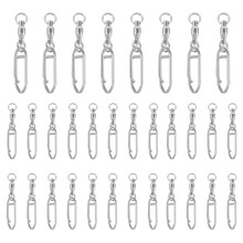 50St Kleine Rvs Barrel Swivels Met Kogellager Voor Vissersaccessoires