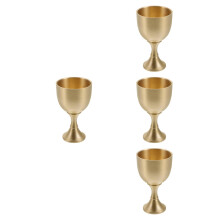 4St Messing Drinkbeker Goudkleurig Mini Goblet Voor Thuis En