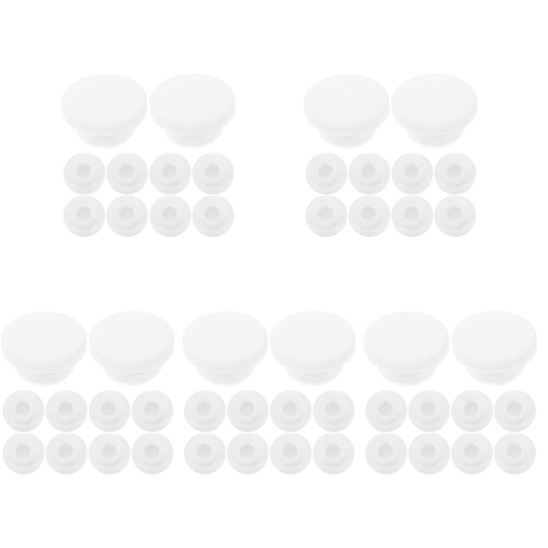 50Pcs Plastic Overflow Drain Caps White for Washbasin Sink Overflow