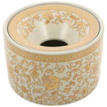 Small Yellow Ceramic Ashtray with Lid for Clean Home Use