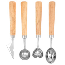 1Set Melonballer Set Van Rvs Met Handvat Voor Fruitdecoratie