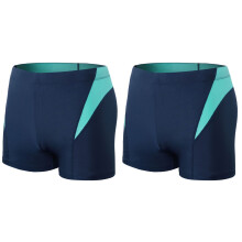 2Pcs Men Boardshort Swimsuits Dark Blue Texture Swimwear