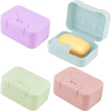 Set mit 4 auslaufsicheren Reiseseifenboxen mit Deckel, ideal für Camping, Zuhause, Badezimmer, Reisen und
