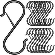 Set mit 18 S-Haken mit Sicherheitsschlaufe, 8,9 cm (3,5 Zoll) langer Verriegelungsmechanismus aus Edelstahl, perfekt für