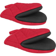 Kitchen Gloves - 1 Pair - Short - Thermal Insulating Gloves - Mini Heat Resistant Gloves in Pure Cotton