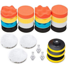 25-Piece Car Polishing Kit, 75mm Polishing Sponge Disc, Drill Polishing Bit, Buffing Pad with M10 Adapter