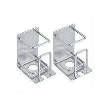 Conjunto de 2 suportes adesivos de parede para escova de dentes em aço inoxidável para banheiro.