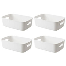 Witte opbergbak met handgrepen, grote organizer, voor badkamer, keuken en woonkamer.