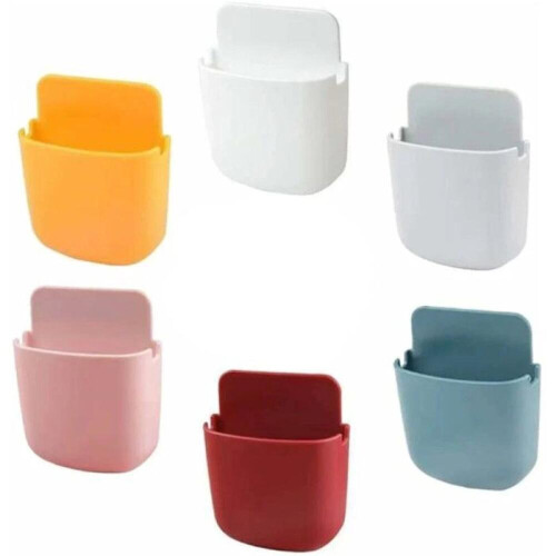 Remote control holder - Set of 6 - Wall-mounted storage box - Remote control holder - Wall organizer -