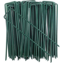 100 garden stakes 3x150x30 mm - Galvanized U-shaped lawn staples