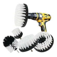 5-delige set boorborstels voor het reinigen van boormachines, auto's, tegels, tapijten, badkuipen, keukens, toiletten, wit YYV