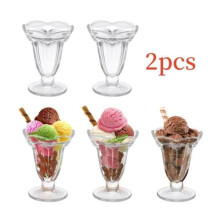 Glasskoppar - Ospecificerad - 2 st - Klarglas - 10x13,5 cm - Multifunktionell transparent flerfärgad glasskopp