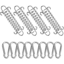 Set aus 4 Federn + 8 Karabinerhaken, Spannvorrichtungen für Sonnensegelseile – Camping, Zelt, Picknick.