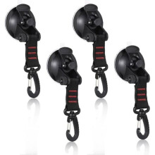 Heavy-duty suction cup anchors – 4 pcs, car/camping luggage hooks.