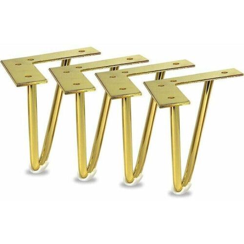 Möbelben - Set om 4 - Guldmetall - Höjd 15,2 cm - Hårnål