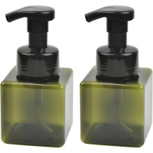 Pompflessen - Shampoo dispensers - Set van 2 - Zeepdispenser - 250 ml - Navulbaar - PET - Transparant groen -