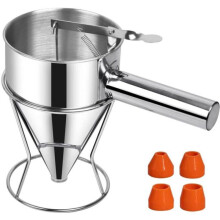Piston Funnel - Kitchen - 1.2 L - Stainless Steel - Ergonomic - Easy to Clean