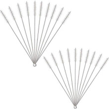 Pacote com 20 escovas de limpeza para canudos - Escovas de limpeza em aço inoxidável - Escovas reutilizáveis - Ideais para