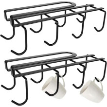 Set de 2 suporturi suspendate pentru pahare de cafea, pentru 16 pahare, pentru cravate, curele/eșarfe/chei, negru, suport pentru pahare