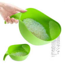 Kitchen strainer - Strainer basket - Sieve - Skimmer and sieve - Colander - green