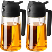 Sett med 2 x 470 ml oljesprayflasker - Kjøkkenutstyr - Glassflasker for airfryer og salater