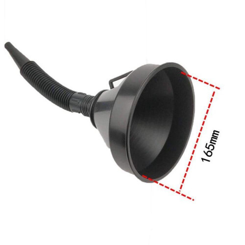 Multifunctional filter funnel - Flexible spout + removable filter - Diameter 165 mm - Black - Plastic