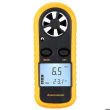 Mini LCD digitální anemometr měří rychlost větru a teplotu s vícebarevným podsvícením