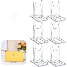 6er-Set – Telleraufsteller – Kartenhalter – Visitenkartenhalter – Transparent – 11,5 x 11 x 6 cm – Kunststoff
