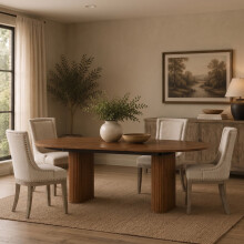 Rowan Oval Extending Dining Table Walnut Finish