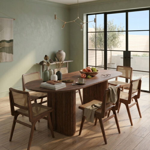 Rowan Oval Extending Dining Table Walnut Finish 2