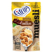 Fitella Sprød Bananmüsli med Chokoladestykker og Chiafrø 50 g