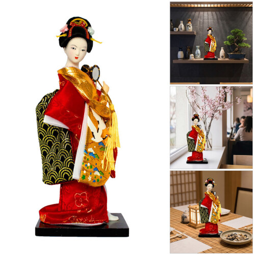 Artistic Japanese Geisha Statue Fabric & ABS Component-015 2