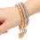 3 pièces Bracelets Popcorn - 6,5 cm - or/argent/rose 7