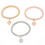 3 pièces Bracelets Popcorn - 6,5 cm - or/argent/rose 16
