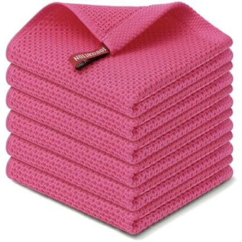 Torchons gaufrés 100 % coton, 30 x 30 cm (lot de 12)