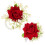 Conjunto de corsage de boda artificial – Pulsera de seda roja y 1