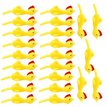 Jeu de fronde en forme de poulet en caoutchouc, 21 pièces, jaune