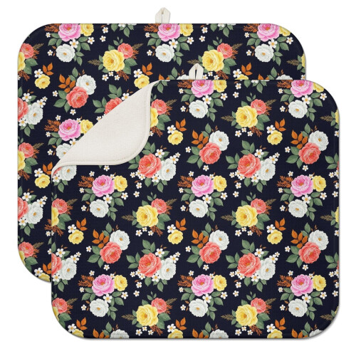 Στέγνωμα πιάτων κουζίνας με floral εκτύπωση 16x18 ιντσών από μικροΐνες