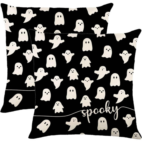 Μαξιλαροθήκες Halloween Σετ 2 τεμαχίων με σχέδιο φαντασμάτων 20x20 ιντσών