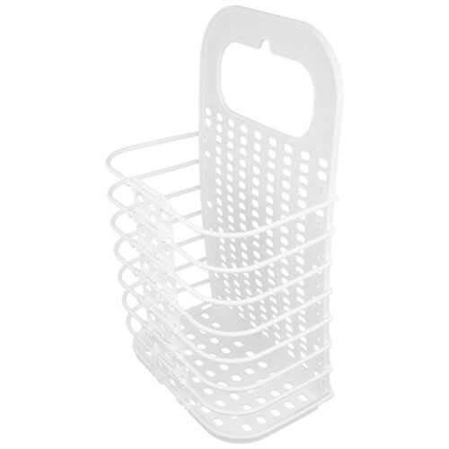 Panier à linge blanc pliable avec suspension