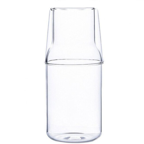 Wasserkaraffe aus Borosilikatglas mit Becherdeckel
