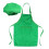 Set composto da grembiule e cappello da chef per bambini, colore verde. 1