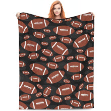 Football Throw Blanket for Women Brown Black 60x80 in
