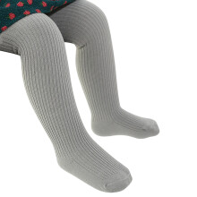 Katoenen gebreide legging voor peuters, grijs, 0-3 maanden