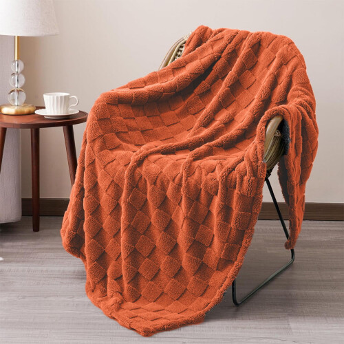 Oranje polyester plaid 70x100cm